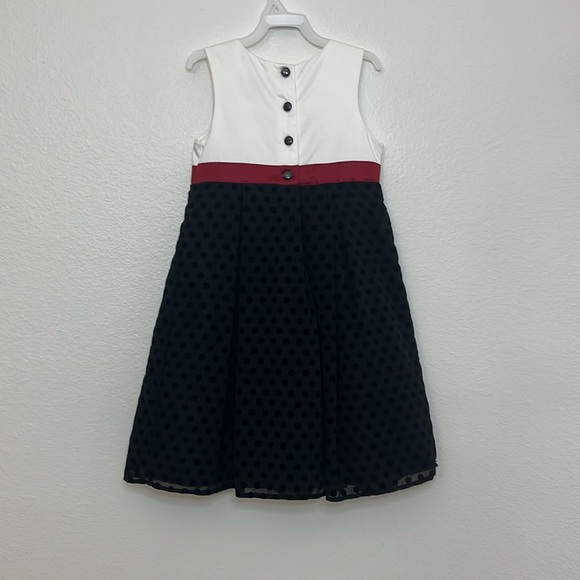 Gymboree Size 6 Merry Occasions Black White Red Bow Polka Dot Dress Holiday - Picture 5 of 7